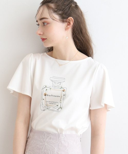 Couture Brooch(クチュールブローチ)/【マシンウォッシャブル】フラワーパフュームフレア袖Tシャツ/img08