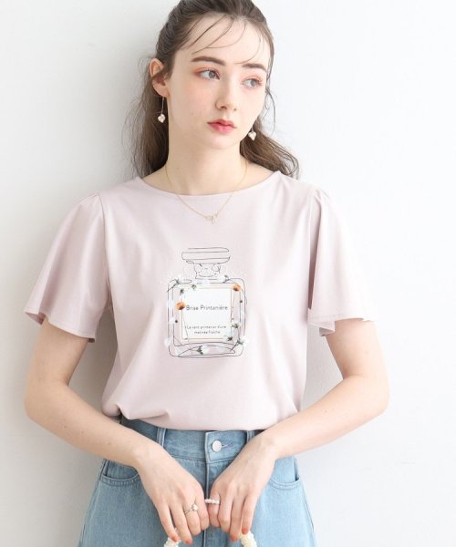 Couture Brooch(クチュールブローチ)/【マシンウォッシャブル】フラワーパフュームフレア袖Tシャツ/img28