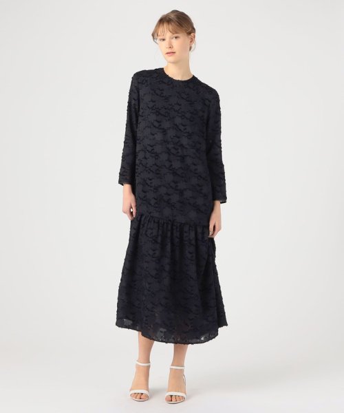 マーガレットカットジャカード フレアギャザーワンピース 