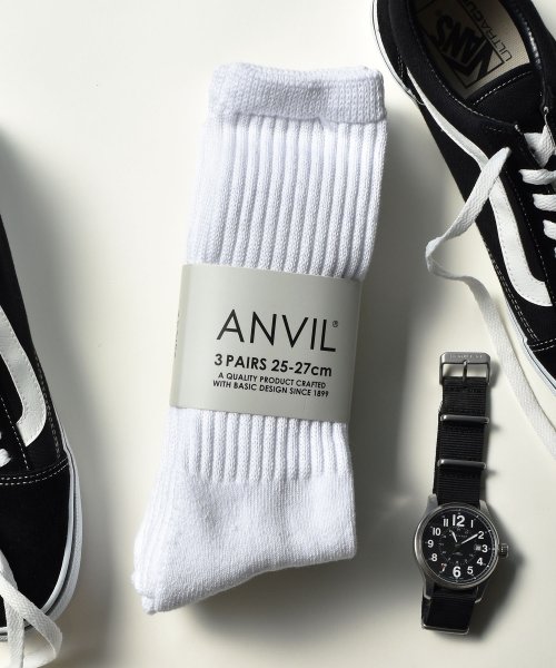 ANVIL(ANVIL)/【ANVIL】「消臭加工」パイル 3足セット 3パック クルー ソックス 靴下  /3P Crew Socks/ANS050 アンビル アンヴィル/img10