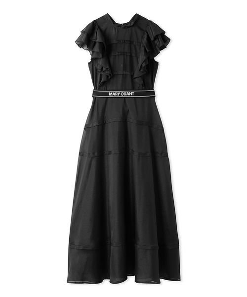 【LILY BROWN×MARY QUANT】ロゴベルト付きシアーワンピース QUANT LILY BROWN×MARY 6cm 長さ63cm 巾3