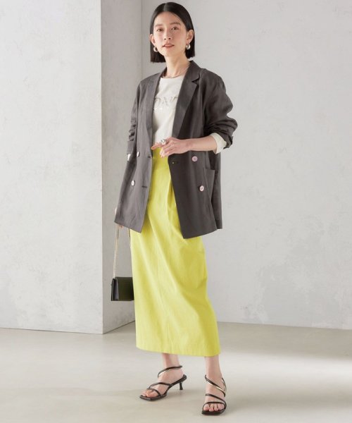 〈手洗い可能〉ラミー シアー ジャケット 商品説明―24SS―素材感とシルエットでおしゃれな着こなしが叶うジャケット■デザインテーラードのダブル W1679500724(12980円)