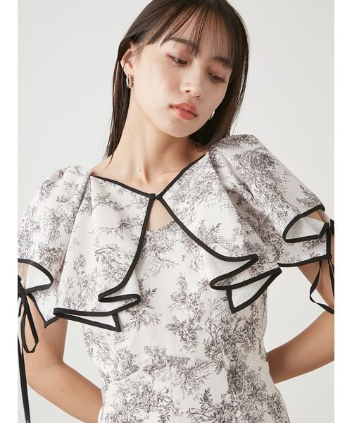 【WEB限定サイズあり】ラッフルボレロパイピングワンピース 予めご了承ください