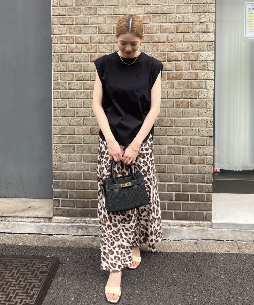 【Audrey and John Wad】レオパード柄バイアスフレアスカート 