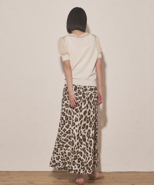 【Audrey and John Wad】レオパード柄バイアスフレアスカート 