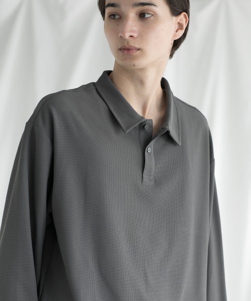 aimoha(aimoha（アイモハ）)/aimoha MENSIMPLE POLO SHIRT ハーフボタン 長袖 ポロシャツ/img03