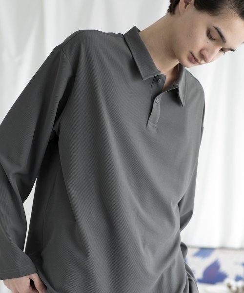 aimoha(aimoha（アイモハ）)/aimoha MENSIMPLE POLO SHIRT ハーフボタン 長袖 ポロシャツ/img04