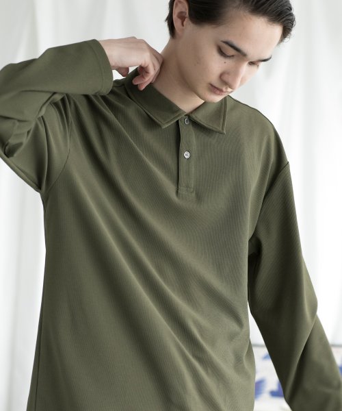 aimoha(aimoha（アイモハ）)/aimoha MENSIMPLE POLO SHIRT ハーフボタン 長袖 ポロシャツ/img13