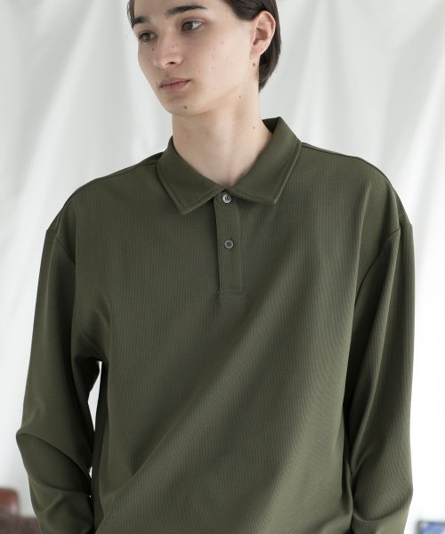 aimoha(aimoha（アイモハ）)/aimoha MENSIMPLE POLO SHIRT ハーフボタン 長袖 ポロシャツ/img14