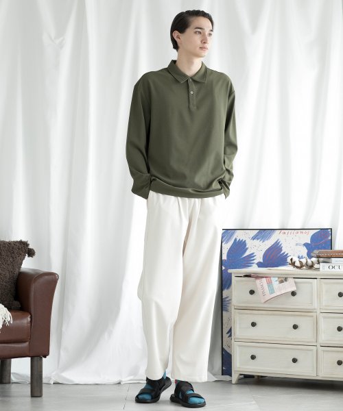 aimoha(aimoha（アイモハ）)/aimoha MENSIMPLE POLO SHIRT ハーフボタン 長袖 ポロシャツ/img15