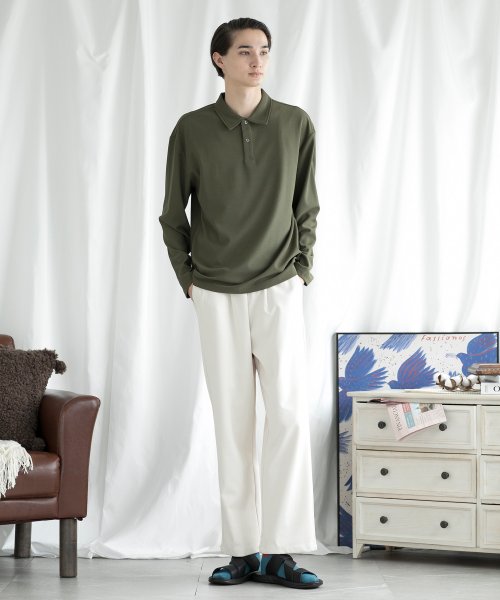 aimoha(aimoha（アイモハ）)/aimoha MENSIMPLE POLO SHIRT ハーフボタン 長袖 ポロシャツ/img18