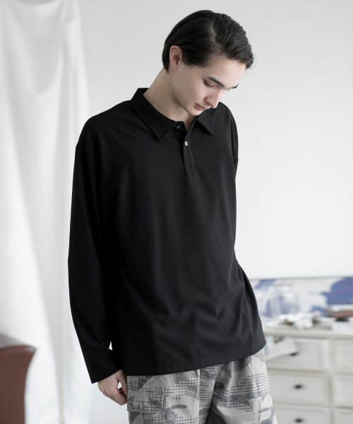 aimoha(aimoha（アイモハ）)/aimoha MENSIMPLE POLO SHIRT ハーフボタン 長袖 ポロシャツ/img20