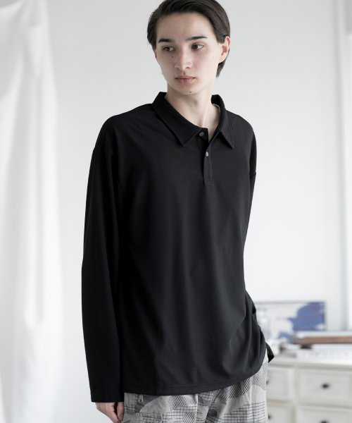 aimoha(aimoha（アイモハ）)/aimoha MENSIMPLE POLO SHIRT ハーフボタン 長袖 ポロシャツ/img21