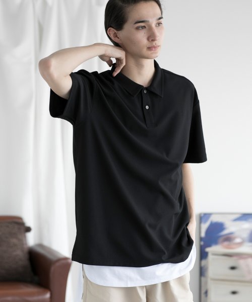 aimoha(aimoha（アイモハ）)/aimoha MENSIMPLE POLO SHIRT ハーフボタン 半袖 ポロシャツ/img15
