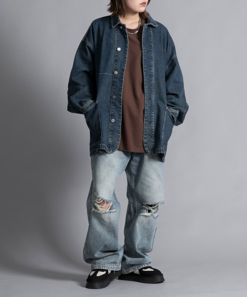 aimoha(aimoha（アイモハ）)/【aimoha neo】VINTAGE PROCESSED LOOSE FIT JACKET/img16