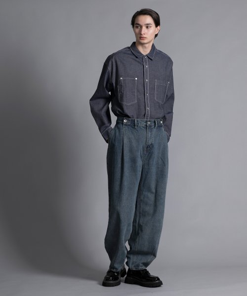 aimoha(aimoha（アイモハ）)/【aimoha neo】 BAGGY DOUBLE　BELT TUCK JEANS/img04