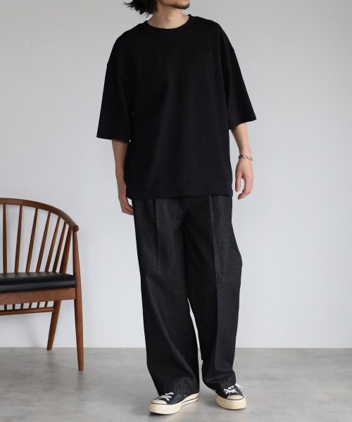 creare lino(クレアーレ・リノ)/オーバーサイズ フットボールTシャツ/img01