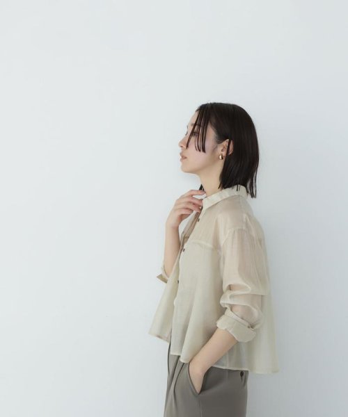 NATURAL BEAUTY BASIC(ナチュラルビューティーベーシック)/クロップドワイドカフスシアーシャツ/img11