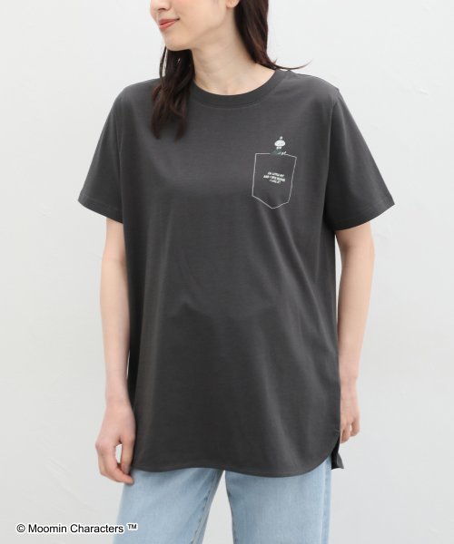 Honeys(ハニーズ)/ムーミン／半袖チュニック Tシャツ レディース 半袖 ロング チュニック ゆったり /img18