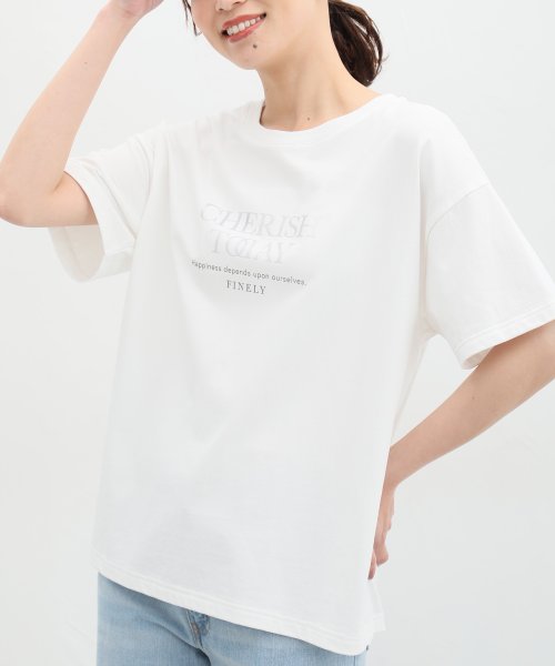 Honeys(ハニーズ)/ハクプリントＴシャツ Ｔシャツ レディース 半袖 接触冷感 ロゴ ゆる カジュアル /img02