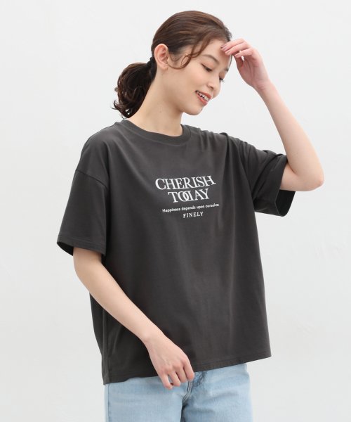 Honeys(ハニーズ)/ハクプリントＴシャツ Ｔシャツ レディース 半袖 接触冷感 ロゴ ゆる カジュアル /img05