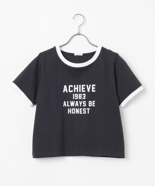 Honeys(ハニーズ)/プリントＴシャツ トップス Tシャツ リンガーTシャツ カットソー 半袖 配色 ロゴ /img14
