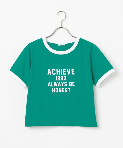 Honeys(ハニーズ)/プリントＴシャツ トップス Tシャツ リンガーTシャツ カットソー 半袖 配色 ロゴ /img18
