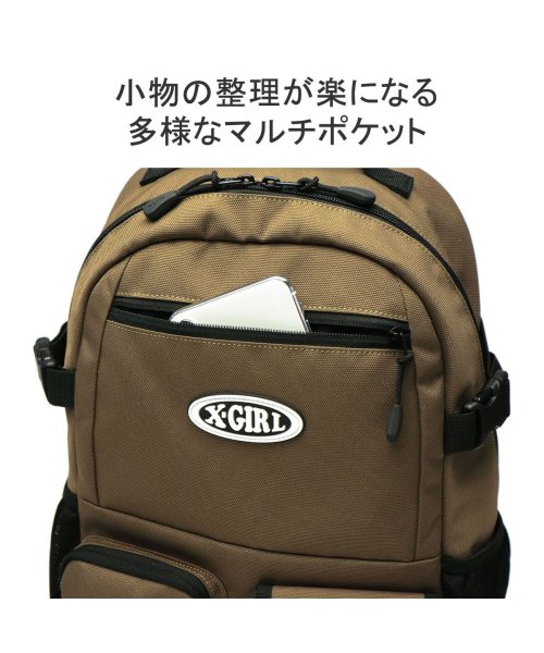 X-girl(エックスガール)/エックスガール リュック 通学 X－girl リュックサック 軽量 通勤 A4 20L MULTI POCKET BACKPACK 105241053007/img05