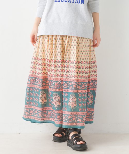 【OMNES】コットンボイル総柄ギャザースカート 人気・おすすめ｜売れ筋商品・話題商品におすすめ コスパ重視 安心配送 国内発送・正規流通商品