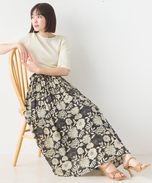 【OMNES】コットンボイル総柄ギャザースカート 人気・おすすめ｜売れ筋商品・話題商品におすすめ コスパ重視 安心配送 国内発送・正規流通商品