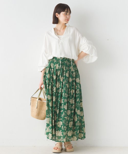 【OMNES】コットンボイル総柄ギャザースカート 人気・おすすめ｜売れ筋商品・話題商品におすすめ コスパ重視 安心配送 国内発送・正規流通商品