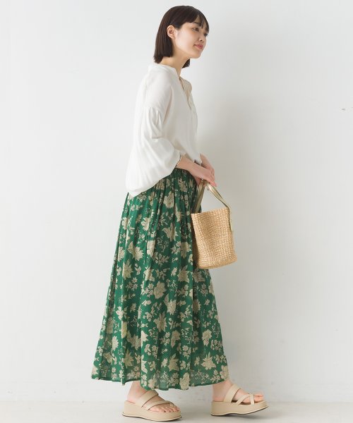 【OMNES】コットンボイル総柄ギャザースカート 人気・おすすめ｜売れ筋商品・話題商品におすすめ コスパ重視 安心配送 国内発送・正規流通商品