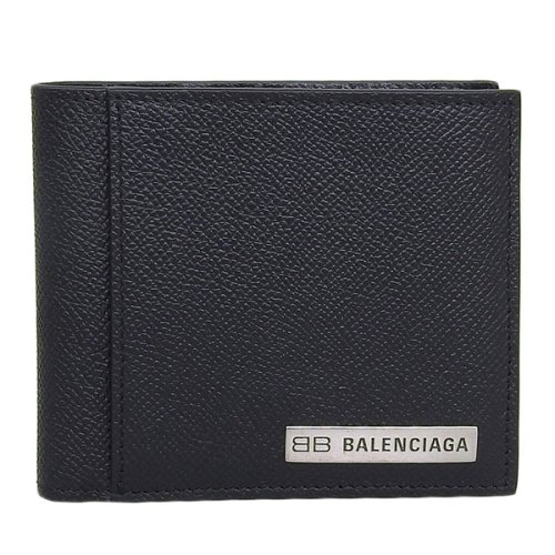 BALENCIAGA(バレンシアガ)/BALENCIAGA バレンシアガ PLATE SQUARE FOLDED COIN WALLET プレート スクエア フォールド 二つ折り 財布 レザー/img01
