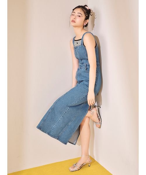 デニムジャンパースカート 予めご了承ください