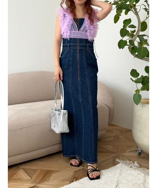 デニムジャンパースカート 予めご了承ください