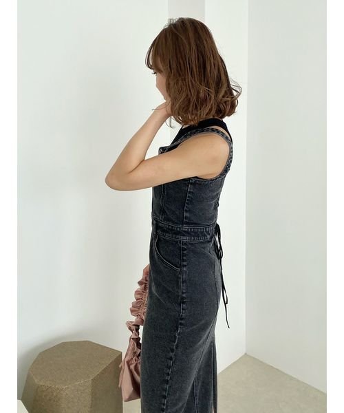 デニムジャンパースカート 予めご了承ください