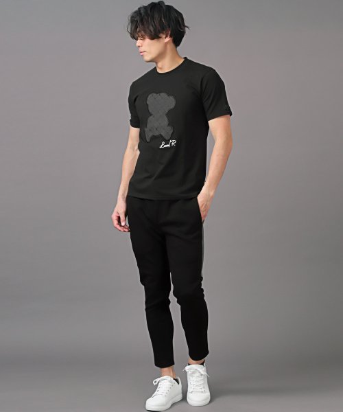 LUXSTYLE(ラグスタイル)/LUXE/R(ラグジュ)ジャガード貼り付けベア天竺半袖Tシャツ/Tシャツ メンズ 半袖 ワッペン アップリケ 刺繍 ベア クマ/img04