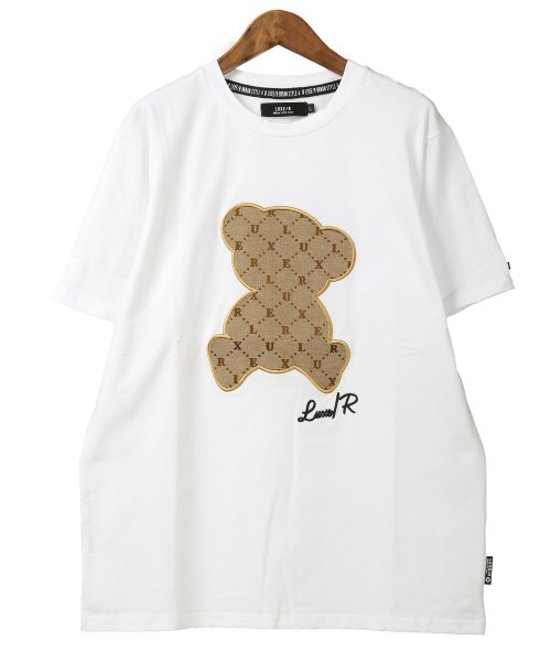 LUXSTYLE(ラグスタイル)/LUXE/R(ラグジュ)ジャガード貼り付けベア天竺半袖Tシャツ/Tシャツ メンズ 半袖 ワッペン アップリケ 刺繍 ベア クマ/img05