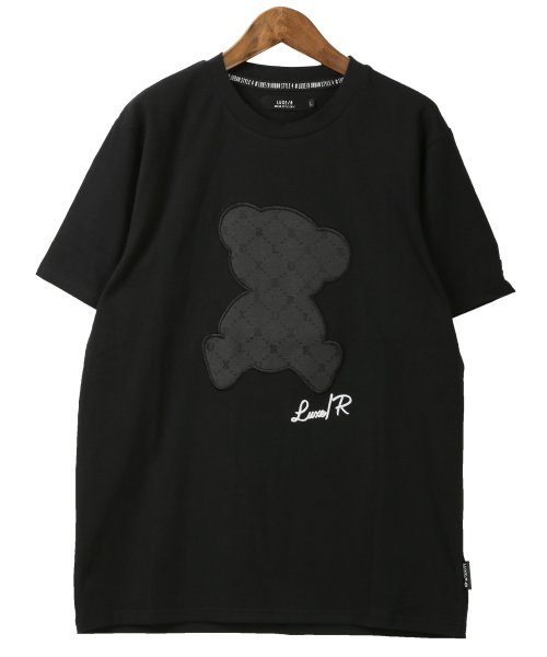 LUXSTYLE(ラグスタイル)/LUXE/R(ラグジュ)ジャガード貼り付けベア天竺半袖Tシャツ/Tシャツ メンズ 半袖 ワッペン アップリケ 刺繍 ベア クマ/img06