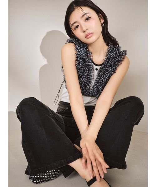 [L.B CANDY STOCK]ラインストーンメッシュバレエシューズ 予めご了承ください