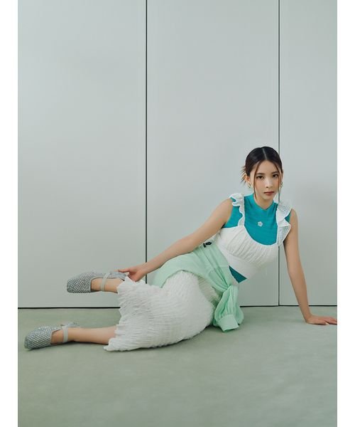 [L.B CANDY STOCK]ラインストーンメッシュバレエシューズ 予めご了承ください