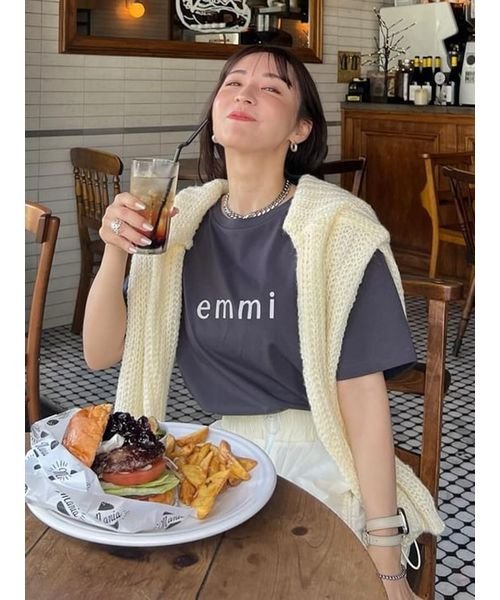 emmi atelier(emmi　atelier)/【ONLINE限定】eco emmiロゴバックシャンTシャツ/img04