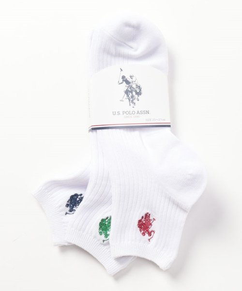 US POLO ASSN(US POLO ASSN)/Q.白無地 U.S. POLO ASSN. 刺繍3P 父の日 プレゼント ギフト/img02