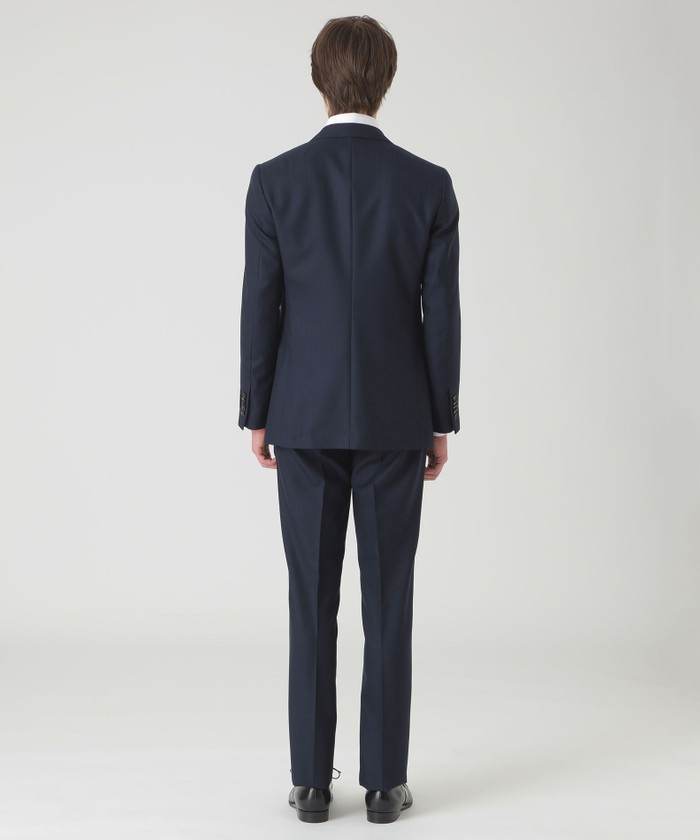 MIYUKI トップネイビーシャドーストライプスリーピーススーツ