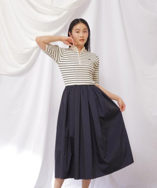 ハーフジップニットドッキングワンピース 予めご了承ください