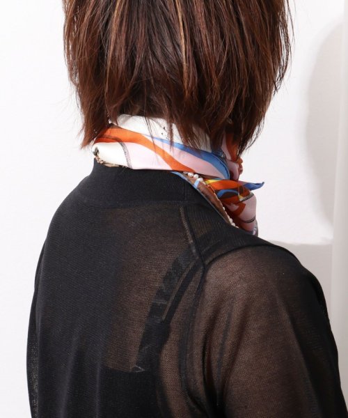 【manipuri/マニプリ】シルクプリントスカーフ65（コラージュバルーンヒストリー） 