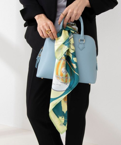 【manipuri/マニプリ】シルクプリントスカーフ65（コラージュバルーンヒストリー） 