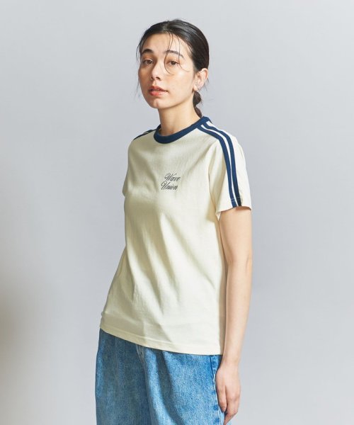 BEAUTY&YOUTH UNITED ARROWS(ビューティーアンドユース　ユナイテッドアローズ)/【別注】＜WAVE UNION＞フットボール ロゴ Tシャツ/img01