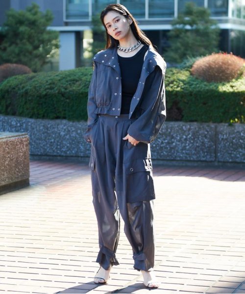 Schott(ショット)/Women's/×RUMBLE RED/ランブルレッド/SLUB CHIFFON CARGO PANTS/スラブシフォン カーゴパンツ/img13