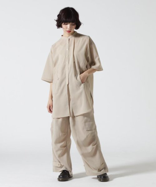 Schott(ショット)/Women's/xRUMBLE RED/ランブルレッド/SLUB CHIFFON WORK POCKET SHIRT/スラブシフォン シャツ/img07